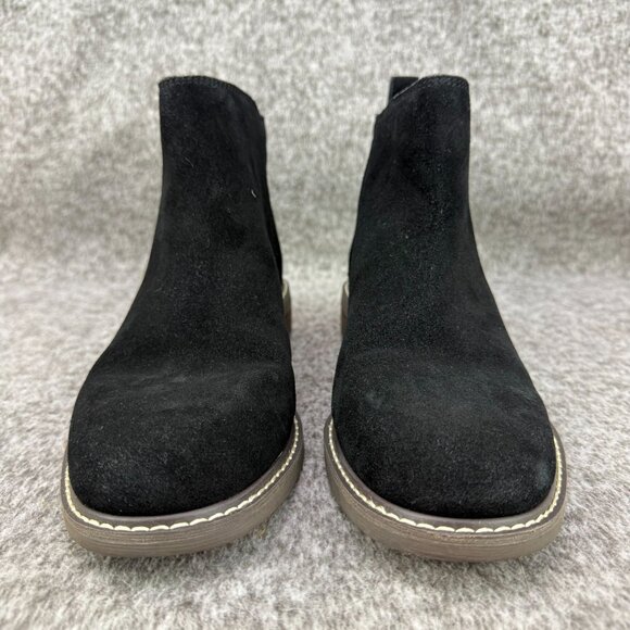 ✅ Womens 7.5M Crown Vintage Ankle Boots Black Suede Leather Booties Side Zipper - Picture 5 of 13